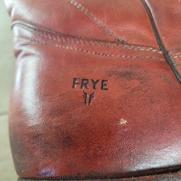 Vintage Frye Boots Mens Size 10.5 Maroon Red Oxblood Billy Western Cowboy USA - Picture 7 of 11